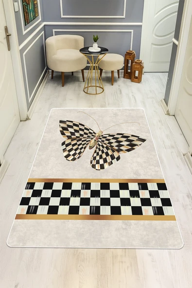 Modern Desenli Dijital Baskı Kaymaz Taban Halı H0213 RENKLİ 120 X 180 ürün görseli 1