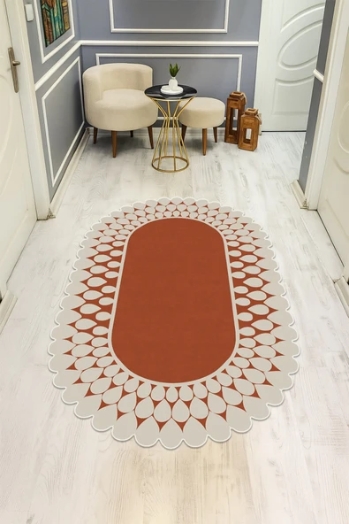 Modern Desenli Lazer Kesim Dijital Baskı Kaymaz Taban Halı H0422 RENKLİ 120 X 180 ürün görseli 1