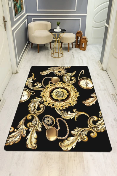 Modern Desenli Dijital Baskı Kaymaz Taban Halı H0199 RENKLİ 100 X 200 ürün görseli 1