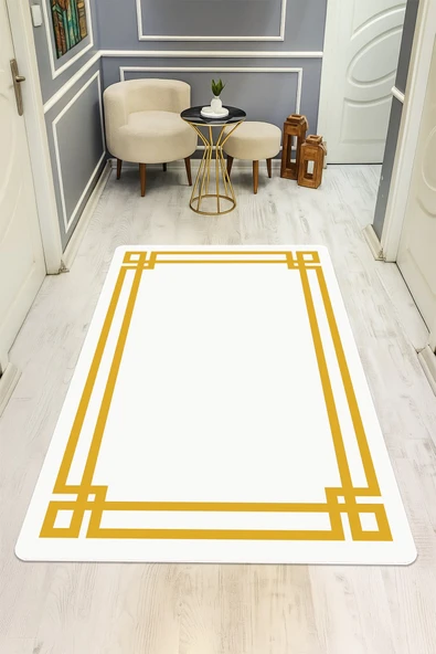 Modern Desenli Dijital Baskı Kaymaz Taban Halı H0238 RENKLİ 80 X 200 ürün görseli 1