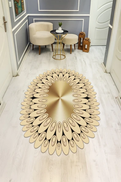 Modern Desenli Lazer Kesim Dijital Baskı Kaymaz Taban Halı H0419 RENKLİ 80 X 150 ürün görseli 1