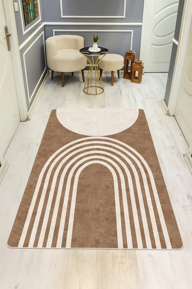 Modern Desenli Dijital Baskı Kaymaz Taban Halı H1013 RENKLİ 180 X 280 ürün görseli 1