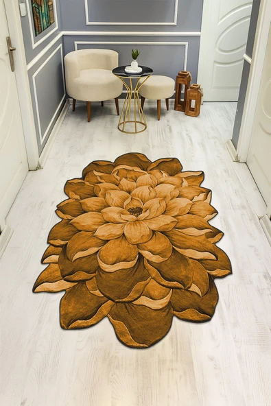 Modern Desenli Lazer Kesim Dijital Baskı Kaymaz Taban Halı H0427 RENKLİ 140 X 200 ürün görseli 1