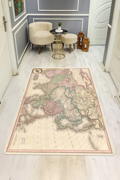 Modern Desenli Dijital Baskı Kaymaz Taban Halı H0289 RENKLİ 100 X 200 ürün görseli 1