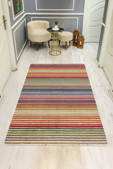 Modern Desenli Dijital Baskı Kaymaz Taban Halı H0209 RENKLİ 180 X 280 ürün görseli 1