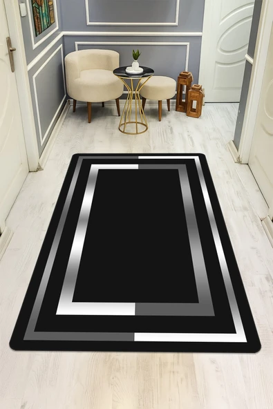 Modern Desenli Dijital Baskı Kaymaz Taban Halı H0189 RENKLİ 80 X 150 ürün görseli 1