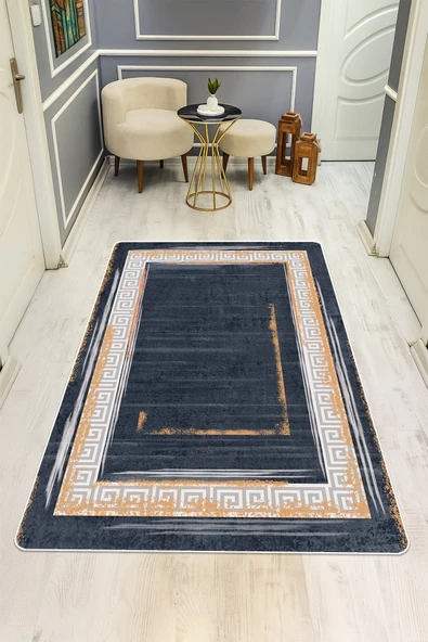 Modern Desenli Dijital Baskı Kaymaz Taban Halı H0229 RENKLİ 140 X 200 ürün görseli 1