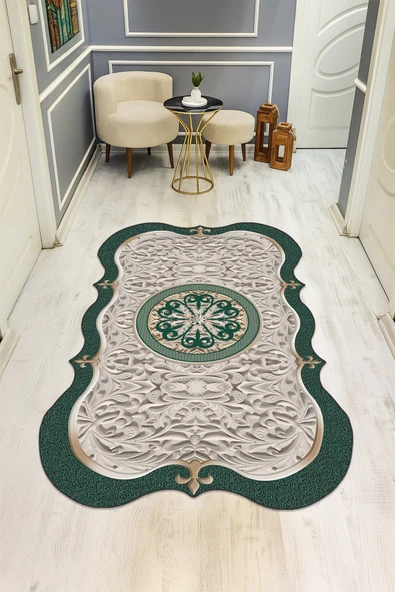 Modern Desenli Lazer Kesim Dijital Baskı Kaymaz Taban Halı H0455 RENKLİ 120 X 180 ürün görseli 1