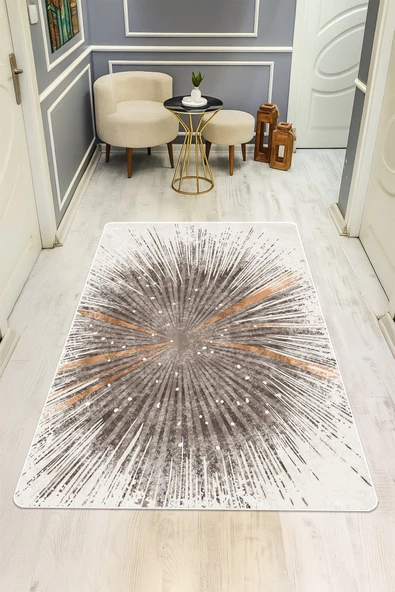 Modern Desenli Dijital Baskı Kaymaz Taban Halı H0216 RENKLİ 80 X 200 ürün görseli 1
