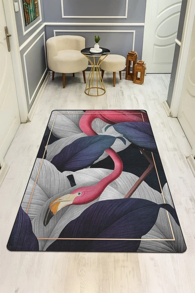 Modern Desenli Dijital Baskı Kaymaz Taban Halı H0235 RENKLİ 140 X 200 ürün görseli 1