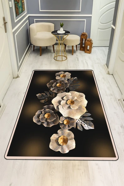 Modern Desenli Dijital Baskı Kaymaz Taban Halı H0194 RENKLİ 100 X 300 ürün görseli 1