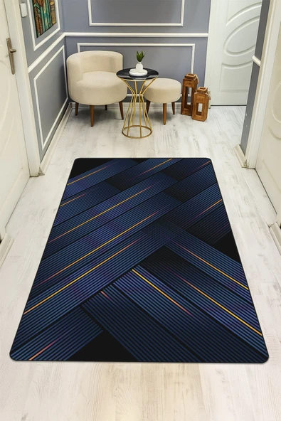 Modern Desenli Dijital Baskı Kaymaz Taban Halı H0182 RENKLİ 120 X 180 ürün görseli 1