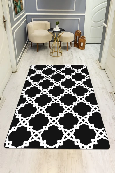 Modern Desenli Dijital Baskı Kaymaz Taban Halı H0192 RENKLİ 120 X 180 ürün görseli 1