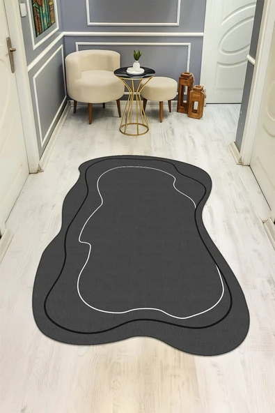Modern Desenli Lazer Kesim Dijital Baskı Kaymaz Taban Halı H0429 RENKLİ 120 X 180 ürün görseli 1