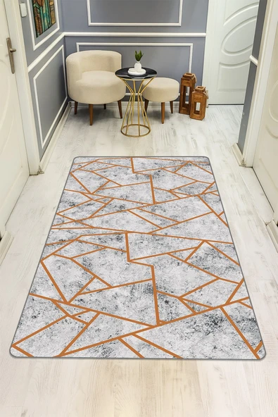 Modern Desenli Dijital Baskı Kaymaz Taban Halı H0179 RENKLİ 160 X 230 ürün görseli 1