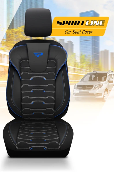 PANDA SPORTLİNE SERİSİ İNGİLİZ JAKAR KUMAŞ TİCARİ OTO KOLTUK KILIFI - TAM SET ürün görseli 1
