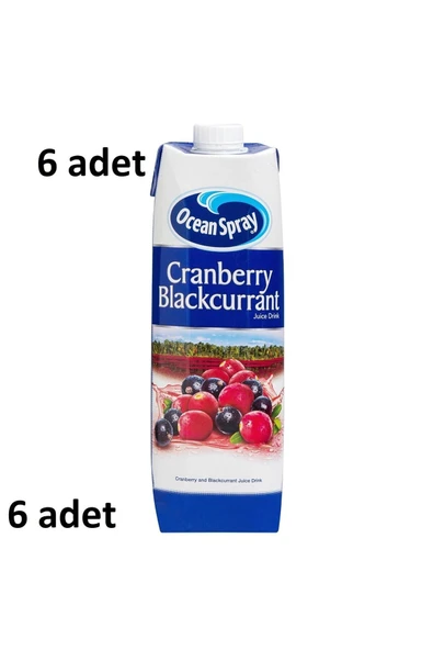 Ocean Spray Cranberry Blackcurrant Kızılcık Frenk Üzümü 1 Lt* 6 Adet ürün görseli 1