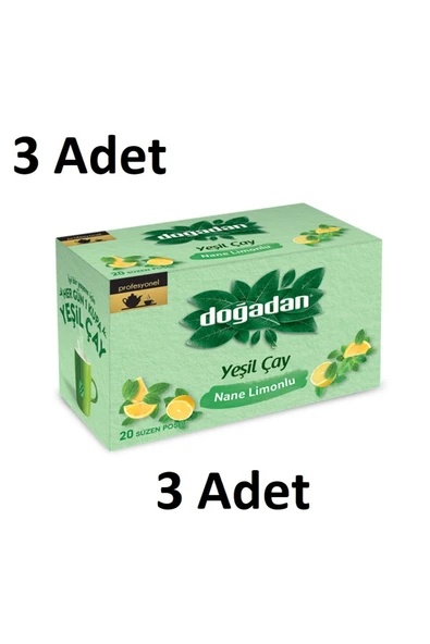 Doğadan Yeşilçay Nane Limonlu 20'li Poşet 3 Adet ürün görseli 1