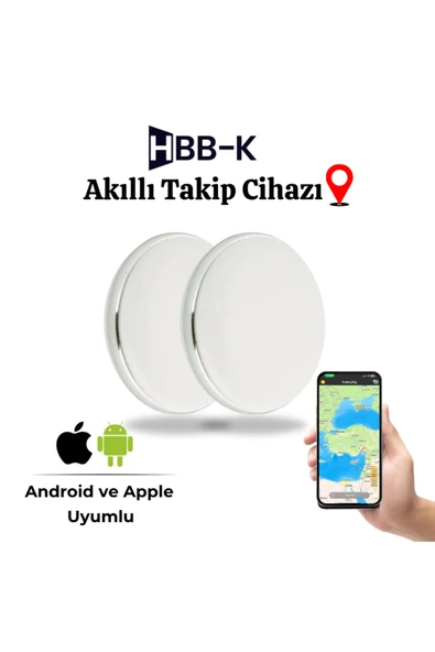 İOS & Android Beyaz Tag Uyumlu Airtag Akıllı Gps Takip Cihazı (2'li Paket) ürün görseli 1