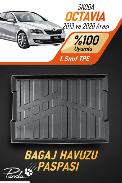 SKODA OCTAVIA 2013 - 2020 ARASI 4D HAVUZLU BAGAJ HAVUZU ürün görseli 1