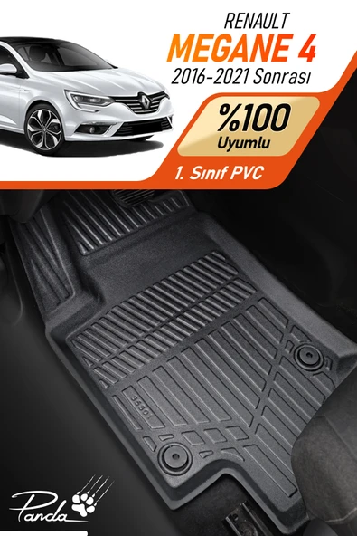 RENAULT MEGANE 4 2016 - 2021 ARASI 4D HAVUZLU PASPAS TAKIMI ürün görseli 1