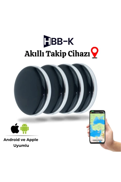 TAG İOS & Android Uyumlu Airtag Gps Takip Cihazı Siyah (4'lü Paket) ürün görseli 1