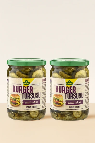 Kühne Burger Turşusu Dilimli 530 gr 2 Adet – İnce Kesim Salatalık Turşusu | Hamburger, Sandviç ürün görseli 1