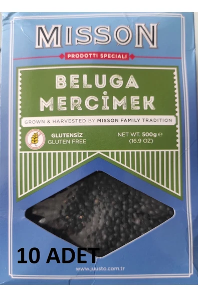 MİSSON Glutensiz Beluga Mercimek Lentils 500 G * 10 Adet (16,9 Oz) ürün görseli 1