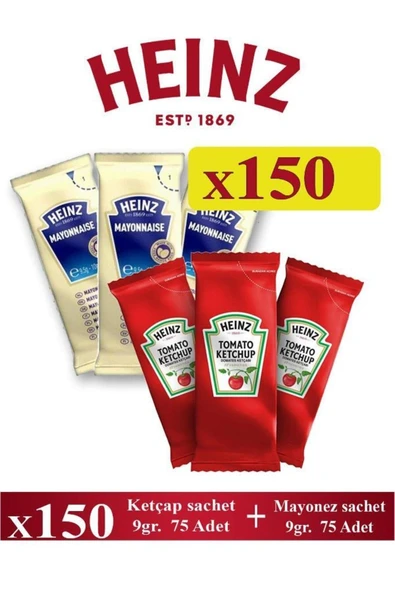edukkanim Ketçap Sachet 9 Gr X 75 Ad + Mayonez Sachet 9 Gr X 75 Ad - Heinz ürün görseli 1