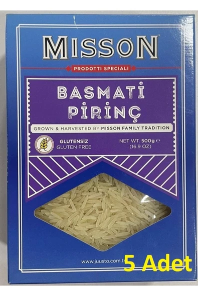 MİSSON Glutensiz Basmati Pirinç Gluten Free Rice 500 G*5 Adet ürün görseli 1