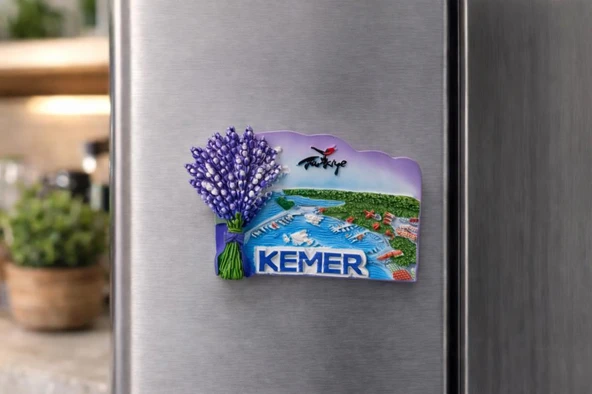 Kemer Buzdolabı Magneti – Antalya Kemer Hatıra Magnet Lavanta Desenli Turistik Hediyelik ürün görseli 1