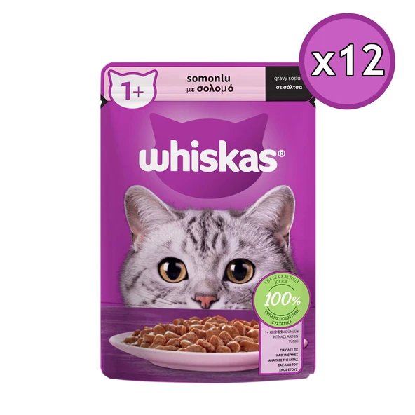 Whiskas Somonlu Poşet Yaş Kedi Maması 85 gr 12 Adet ürün görseli 1