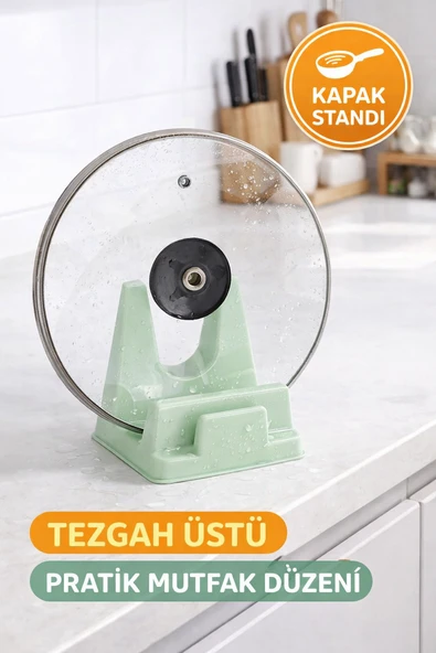 1 Adet Tencere Kapağı Standı Kesme Tahtası Tutucu Bıçak ve Tabak Standı Tezgah Üstü Mutfak Organizer ürün görseli 1