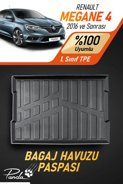 RENAULT MEGANE 4 ÇİFT KULAK 2016 SONRASI 4D HAVUZLU BAGAJ HAVUZU ürün görseli 1