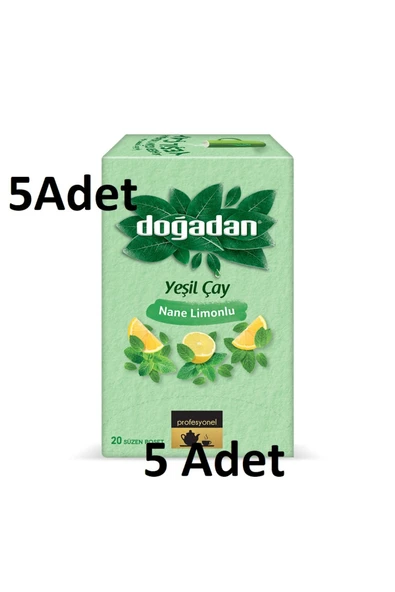 Doğadan Yeşilçay Nane Limonlu 20'li Poşet 5 adet ürün görseli 1
