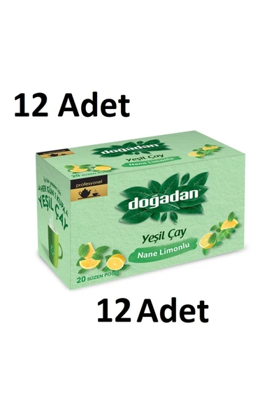 Doğadan Yeşil Çay Nane Limon 20'li Paket - 12'li Koli (edt) ürün görseli 1