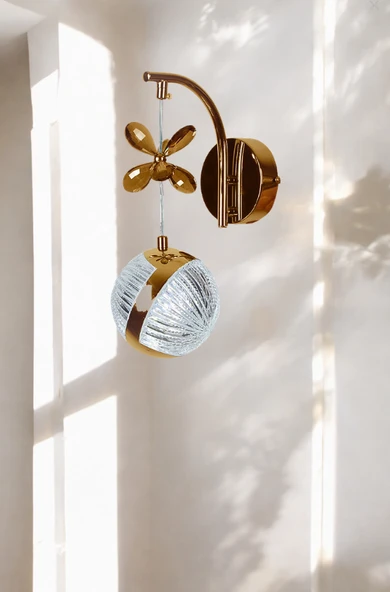 PERLA ŞIK LED APLİK KELEBEK TAŞLI SARKIT ROSE GOLD ürün görseli 1