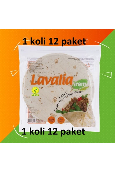Lavalia Vegan Tortilla Lavaş Ekmeği 30 Cm 1080 gr 12 Paket 1 Koli 12960 gr ürün görseli 1
