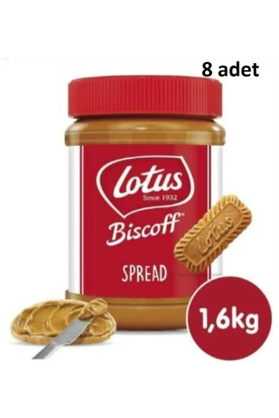 LOTUSS Biscoff spread sürülebilir karamelize bisküvi ezmesi 1600 gr x 8 Adet ürün görseli 1