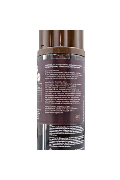 schlagfix Çikolatalı Sprey Krema 200 ml - Resim 3