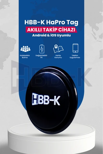 Hapro Tag Ios & Android Uyumlu Airtag Akıllı Gps Takip Cihazı(SİYAH) ürün görseli 1