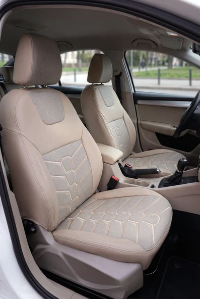 PANDA SKODA OCTAVİA 2014 - 2019 ARASI UYUMLU ARACA ÖZEL KETEN OTO KOLTUK KILIFI ürün görseli 1