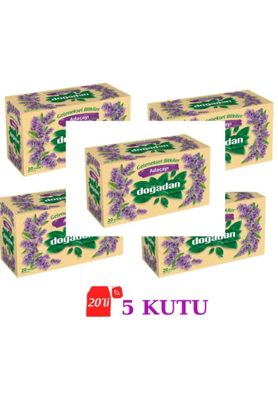Doğadan Adaçayı, Geleneksel Bitkiler, 5 Paket. (Paket içeriği 20 poşet) ürün görseli 1