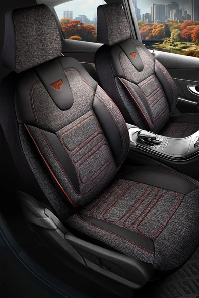 PANDA ATLANTA SERİSİ KETEN KUMAŞ OTO KOLTUK KILIFI - TAM SET ürün görseli 1