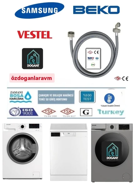 Beko Bosch Arçelik Altus Çamaşır Bulaşık Makinası Hortumu Temiz Su Borusu  1.5 Metre ürün görseli 1