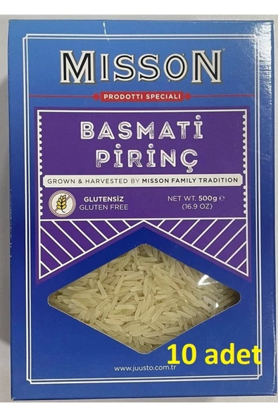 MİSSON Glutensiz Basmati Pirinç Gluten Free Rice 500 G*10 Adet ürün görseli 1