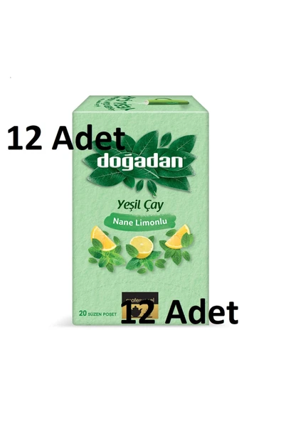 Doğadan Yeşilçay Nane Limonlu 20'li Poşet 1 Koli 12 Adet ürün görseli 1