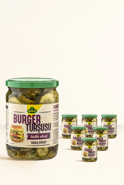 Kühne Burger Turşusu Dilimli 530 gr 6 Adet – İnce Kesim Salatalık Turşusu | Hamburger, Sandviç ürün görseli 1