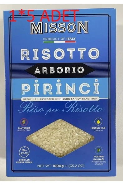 MİSSON Risotto Arborio Italyan Rice Pirinç 1 Kg* 5 Adet ürün görseli 1