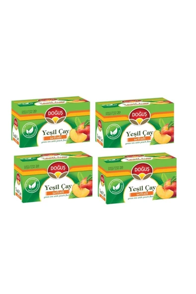 Doğuş Yeşil Çay Şeftali 4 Adet 20 Li X 1,75 Gr Süzen Poşet ürün görseli 1